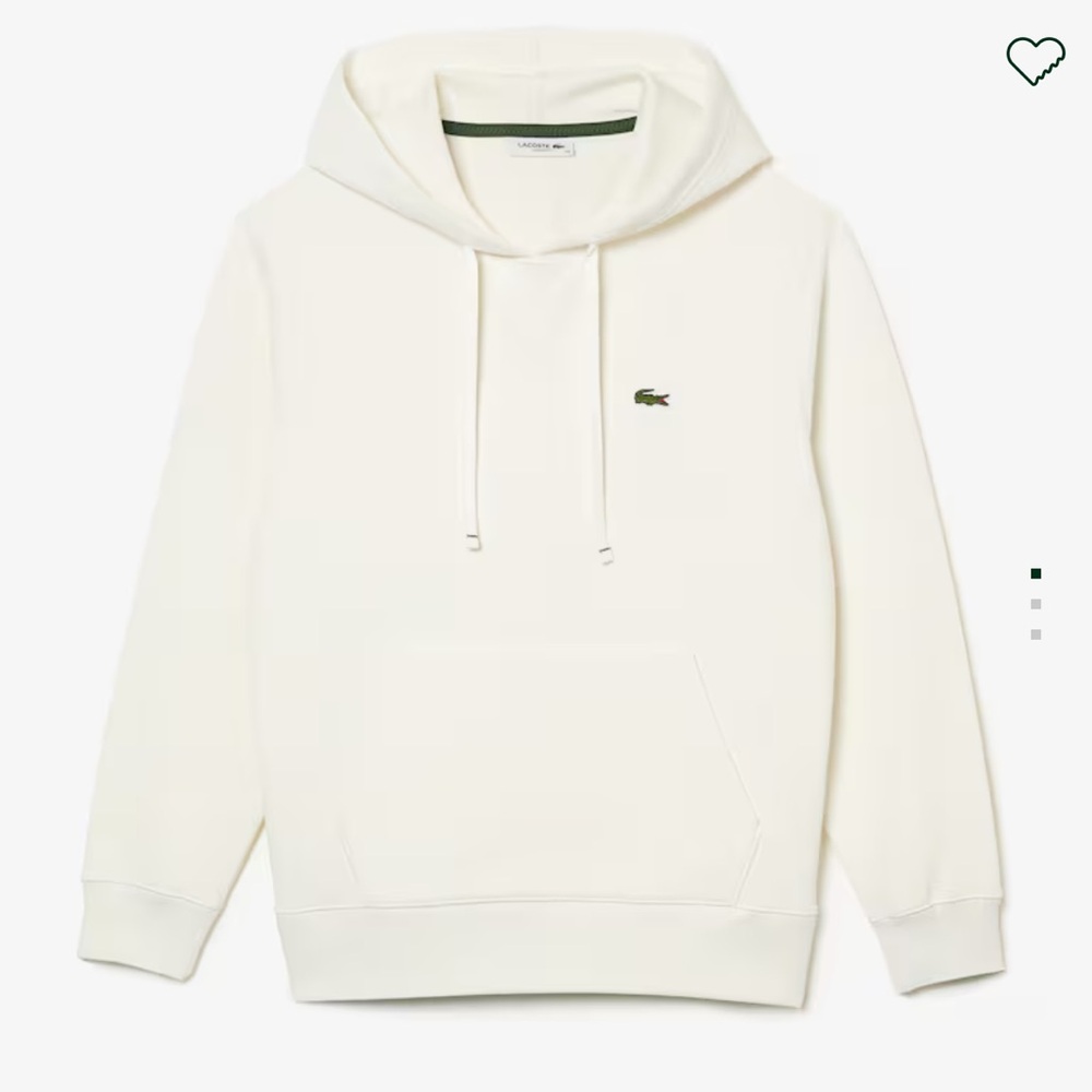 🐊 Lacoste x Bandier Loose Fit Cotton Blend Hoodie White Size 44 Large NWT